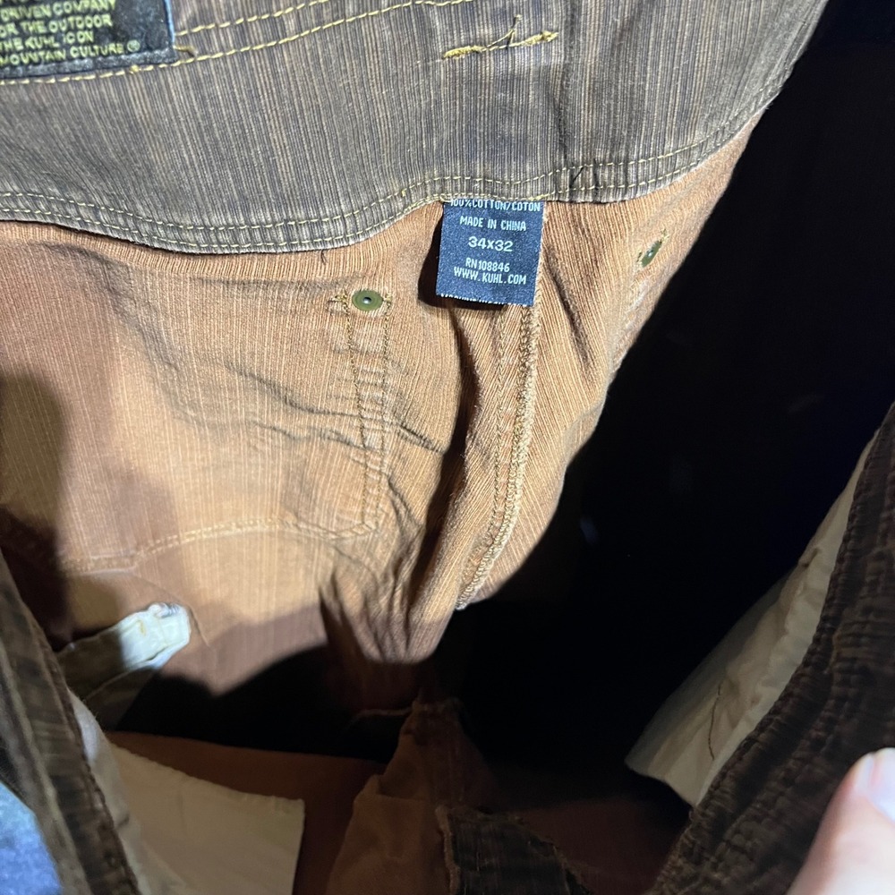 KUHL Law Pants Mens 34x32 Brown Corduroy Rugged Outdoor Utility Hiking Trousers - Picture 11 of 12